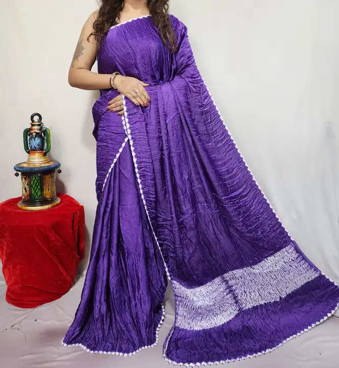 Modal  silk  febric     hend   work  sibori    disaing  saree   uploaded by business on 5/1/2024
