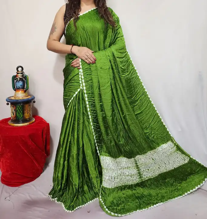 Modal  silk  febric     hend   work  sibori    disaing  saree   uploaded by S.A AJARAKH HEND BALOCK PARINT SAREE on 5/1/2024