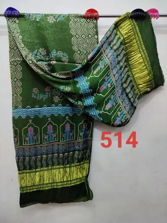 Ajarakh hend balock modal  silk  lagdi  patta   duptta    uploaded by S.A AJARAKH HEND BALOCK PARINT SAREE on 5/1/2024