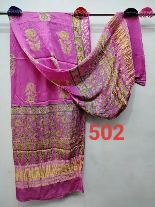 Ajarakh hend balock modal  silk  lagdi  patta   duptta    uploaded by S.A AJARAKH HEND BALOCK PARINT SAREE on 5/1/2024