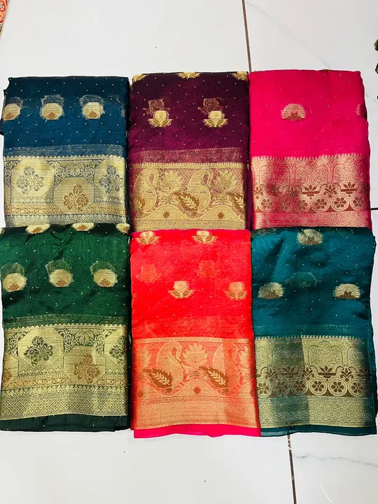 Organza saree  uploaded by business on 5/2/2024