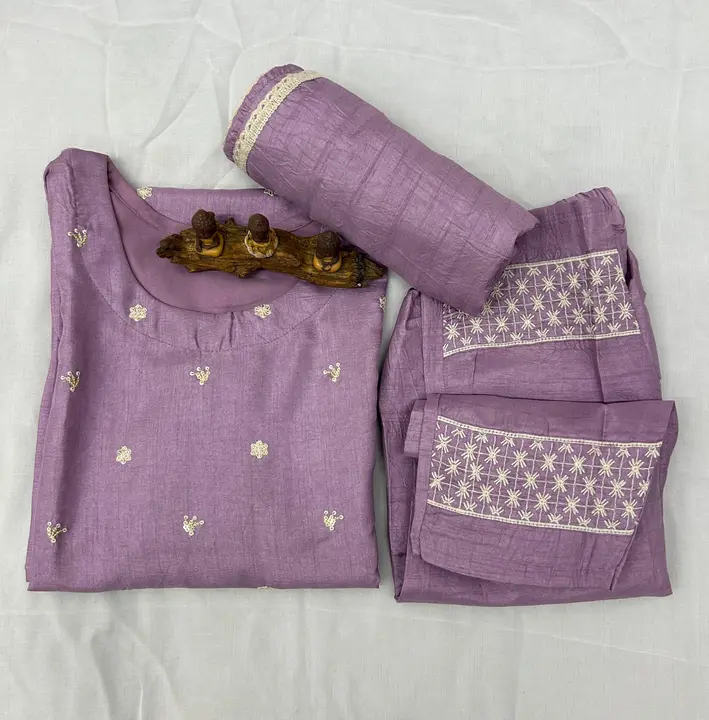 Exclusive Silk embroidery Three Piece suit uploaded by Vihu fashion on 5/3/2024