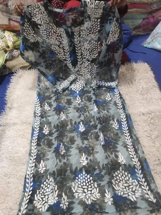 Organza kurti uploaded by Lcf crafts (lucknow Chikan factory) on 5/3/2024