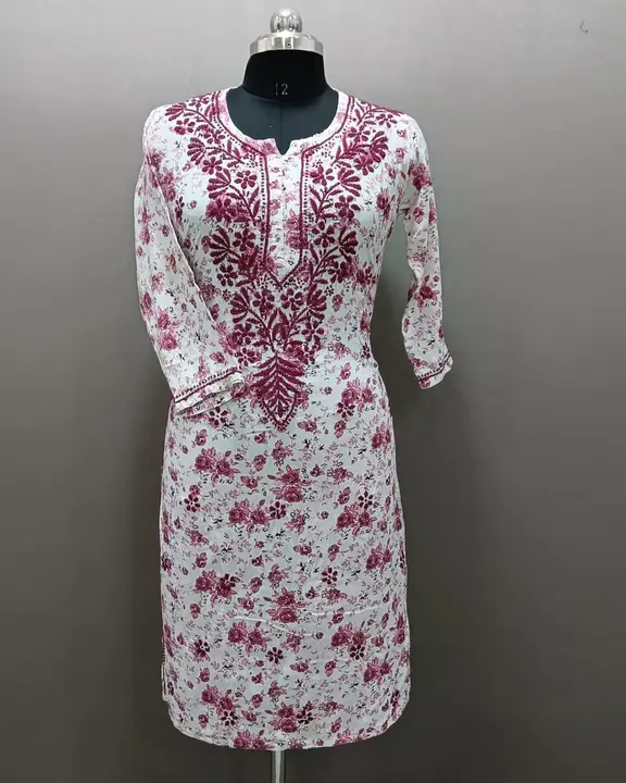 Kurti
Fabric reyon 
Length 41
Size 38 to 44 
Printed 
Ghass patti work... uploaded by business on 5/3/2024