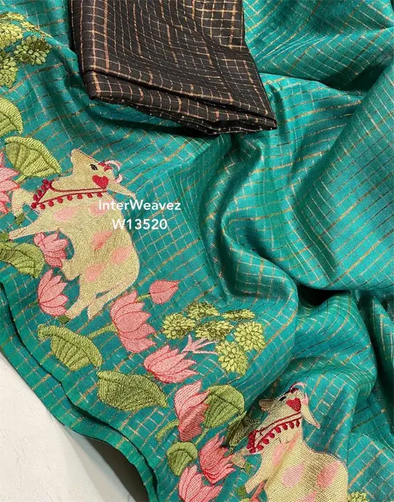 Embroidery bird work saree uploaded by WeaveMe India on 5/3/2024