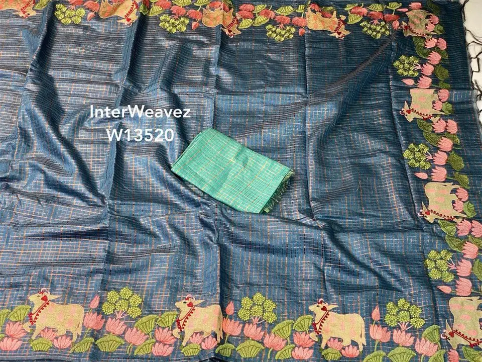 Embroidery bird work saree uploaded by WeaveMe India on 5/3/2024