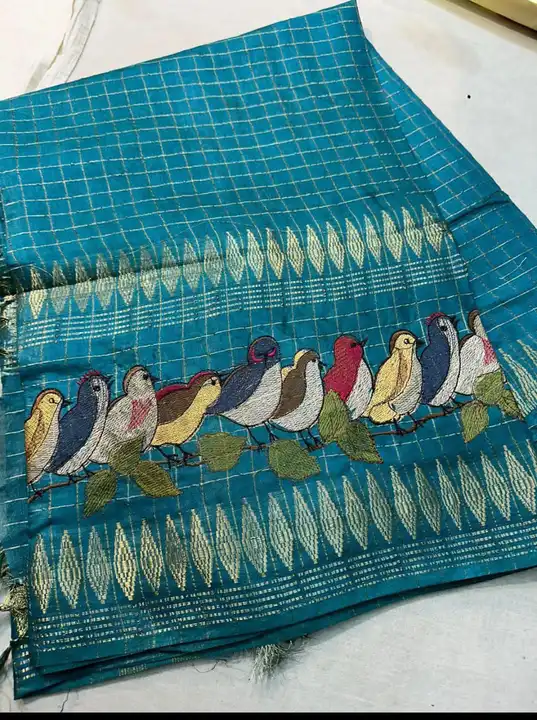 Birf flying work semi silk  saree uploaded by WeaveMe India on 5/3/2024