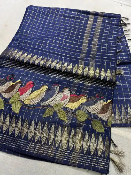 Birf flying work semi silk  saree uploaded by WeaveMe India on 5/3/2024