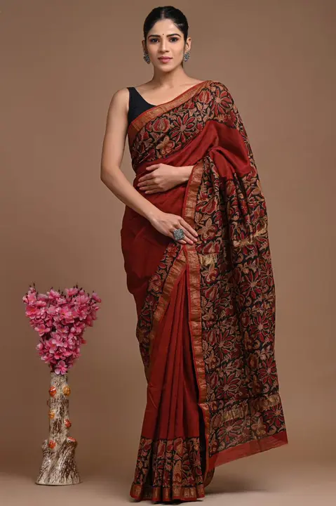 Maheshwari silk saree with 1 mtr blouse piece  uploaded by The print house  on 5/4/2024