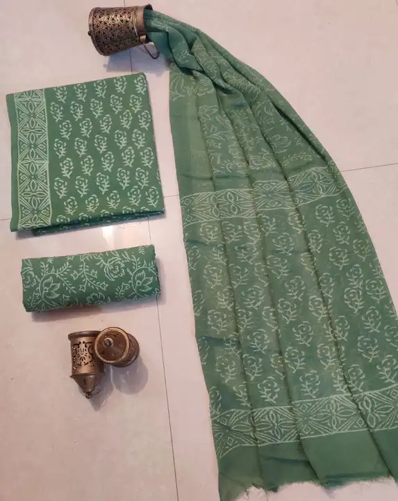 Cotton suits with chiffon dupatta  uploaded by Indiana Creations  on 5/4/2024