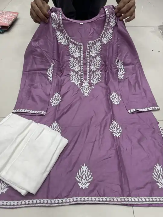 EMBROIDERY WORK KURTI WITH PLAZZO uploaded by business on 5/4/2024