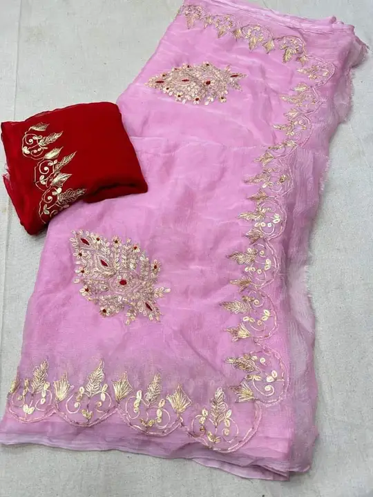 Chiffon saree hand work  uploaded by business on 5/5/2024