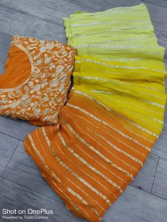Georgette saree double shades  uploaded by business on 5/5/2024