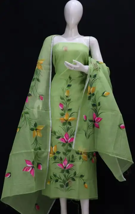 Kota doria hand painting suit  uploaded by Handloom fabric on 5/5/2024