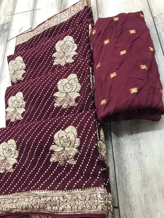 Georgette saree with blouse  uploaded by business on 5/5/2024