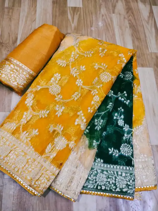 Organza saree uploaded by business on 5/5/2024