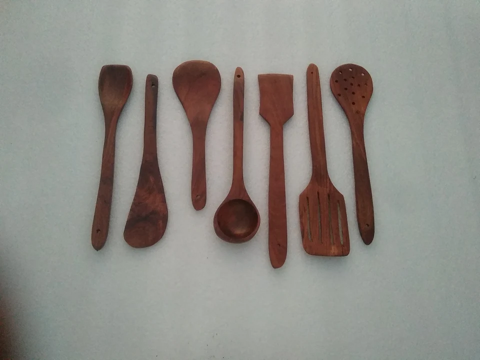 Wooden spoon set of 7 spatula ladel kitchen set  uploaded by ANSAA HANDICRAFTS on 5/5/2024