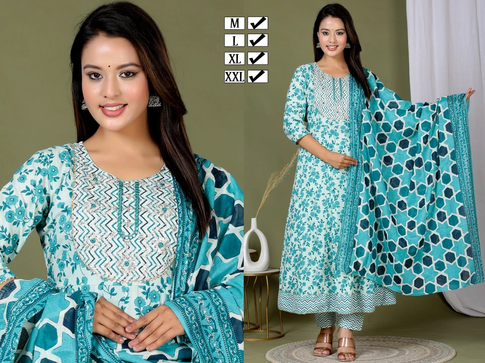 cotton fabric Anarkali kurta pant  uploaded by Kabir Fashion World on 5/7/2024