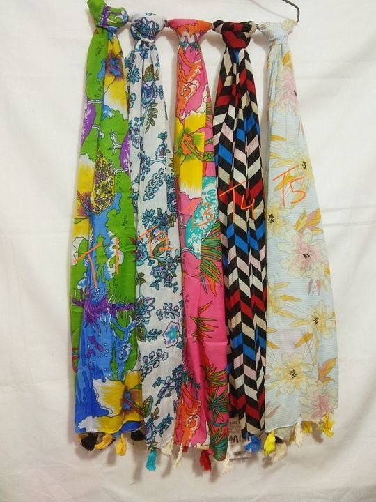 Summer Stoles with tassels  uploaded by NANKANA SHAWLS on 3/26/2021