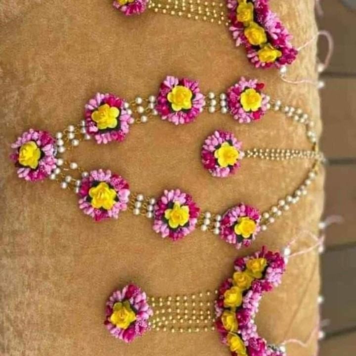 Flowers Jewellery  for haldi &baby . All Colours available free shipping uploaded by Sonu handmade jewellery on 3/26/2021