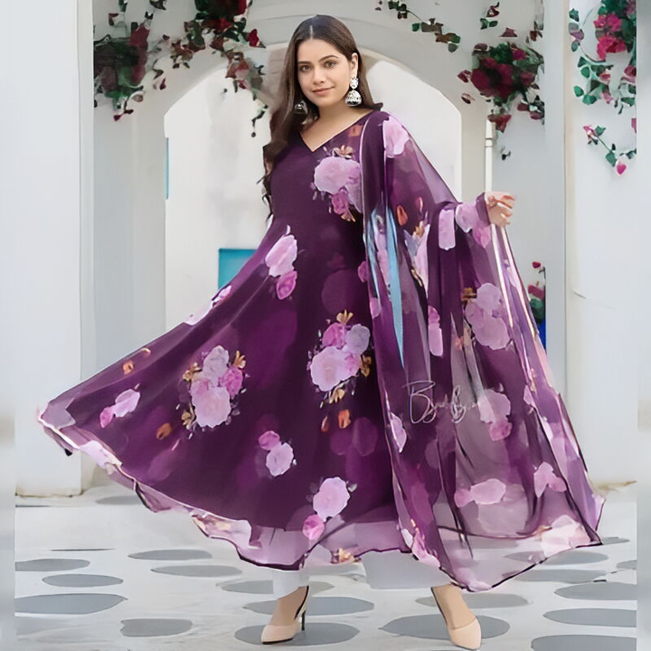 Attractive Georgette Gowns With Dupatta uploaded by business on 5/8/2024