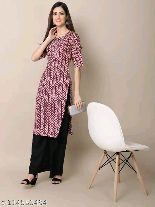 Post image Catalog Name: *Aagam Graceful Kurtis*

Fabric: Crepe
Sleeve Length: Three-Quarter Sleeves
Pattern: Printed
Combo of: Single

Sizes:
S (Bust Size: 36 in, Size Length: 45 in) 
XL (Bust Size: 42 in, Size Length: 45 in) 
L (Bust Size: 40 in, Size Length: 45 in) 
M (Bust Size: 38 in, Size Length: 45 in) 
XXL (Bust Size: 44 in, Size Length: 45 in) 

Easy Returns Available In Case Of Any Issue

Price: 250