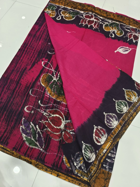Hand batik cotton bp saree uploaded by Ncbasak saree on 5/9/2024