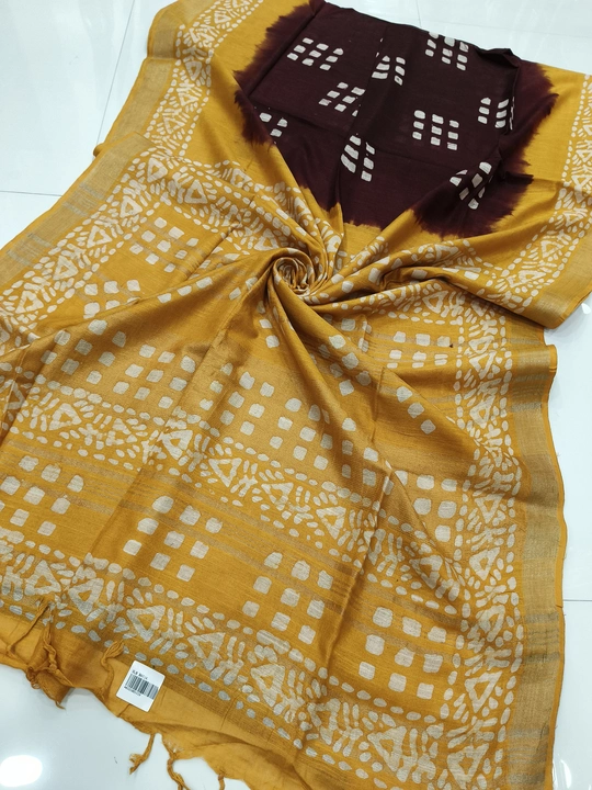 Lilen batik saree uploaded by Ncbasak saree on 5/9/2024