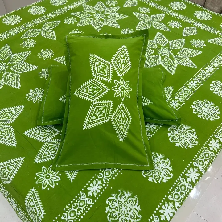 *Hand Block Wax Batik Double Bedsheets With 2 Pillow Covers*

*King Size 7.5-9 Feet - 90*108 In Inch uploaded by business on 5/9/2024