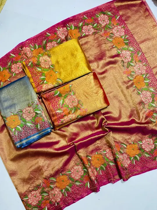 BANARASI TISSUE EMBROIDERY WORK SOFT SAREE uploaded by business on 5/9/2024
