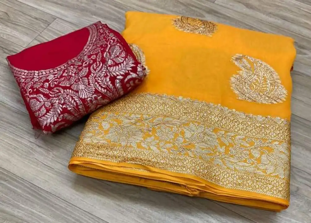 Georgette saree with blouse  uploaded by business on 5/9/2024