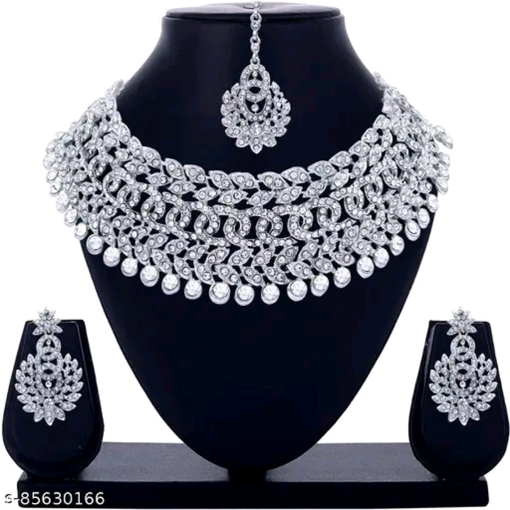 Post image Catalog Name: *Diva Glittering Jewellery Sets*

Base Metal: Alloy
Plating: Silver Plated
Stone Type: Cubic Zirconia/American Diamond
Sizing: Adjustable
Type: Necklace Earrings Maangtika
Net Quantity (N): 1
Dispatch: 1 Day

Price: 250