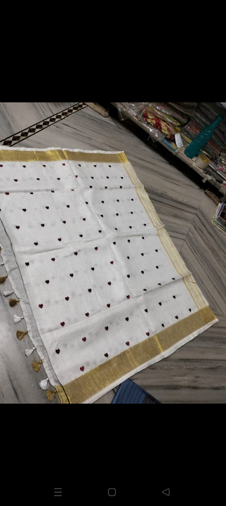 Linen saree  uploaded by business on 5/10/2024