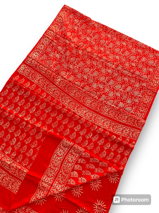 Hand Block Discharge T.C Print Muslin Saree uploaded by business on 5/11/2024