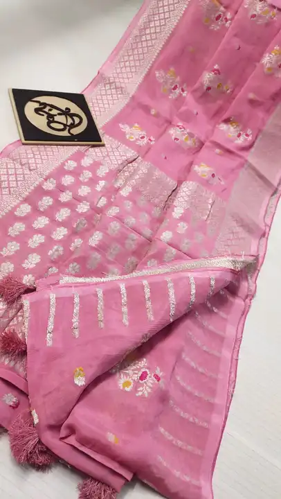 Banarasi daeyble semi Jorjet silk saree uploaded by Zainab fashion on 5/11/2024