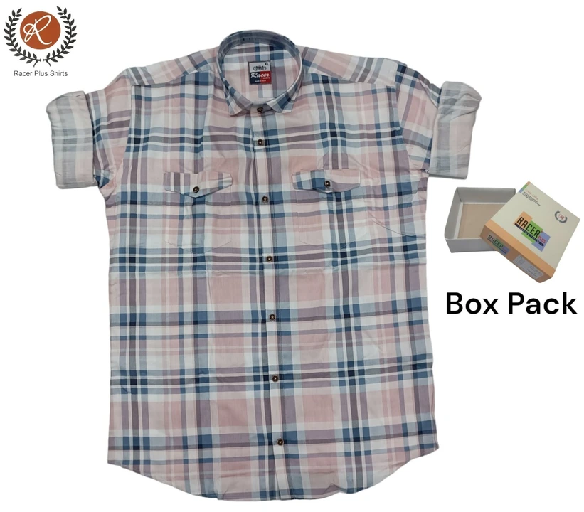Men box pack cotton checks shirt  uploaded by Kushal Jeans, Indore on 5/11/2024