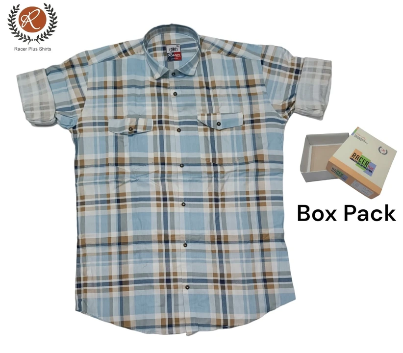 Mens box pack cotton checks shirt  uploaded by Kushal Jeans, Indore on 5/11/2024