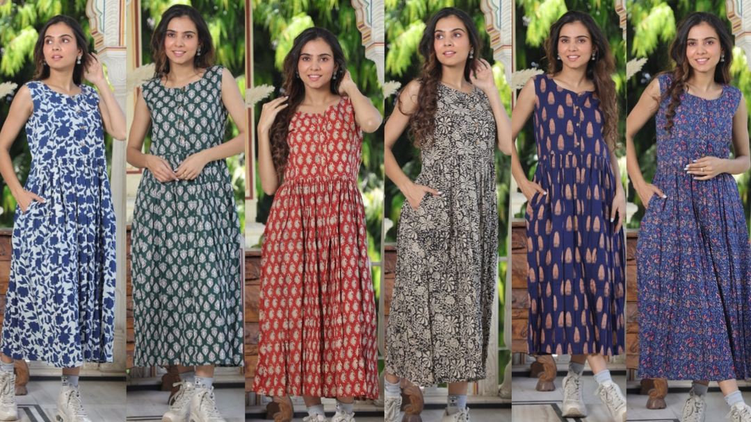 Printed pure cotton one piece kurti dress  uploaded by The print house  on 5/11/2024