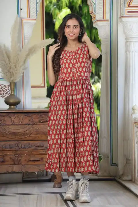 Printed pure cotton one piece kurti dress  uploaded by The print house  on 5/11/2024
