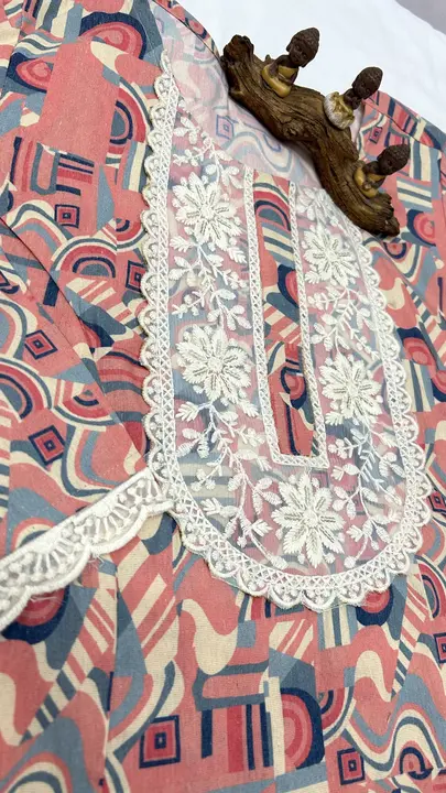 Premium Cotton flex Embriodery neck kurta with Palazzo  uploaded by Vihu fashion on 5/12/2024