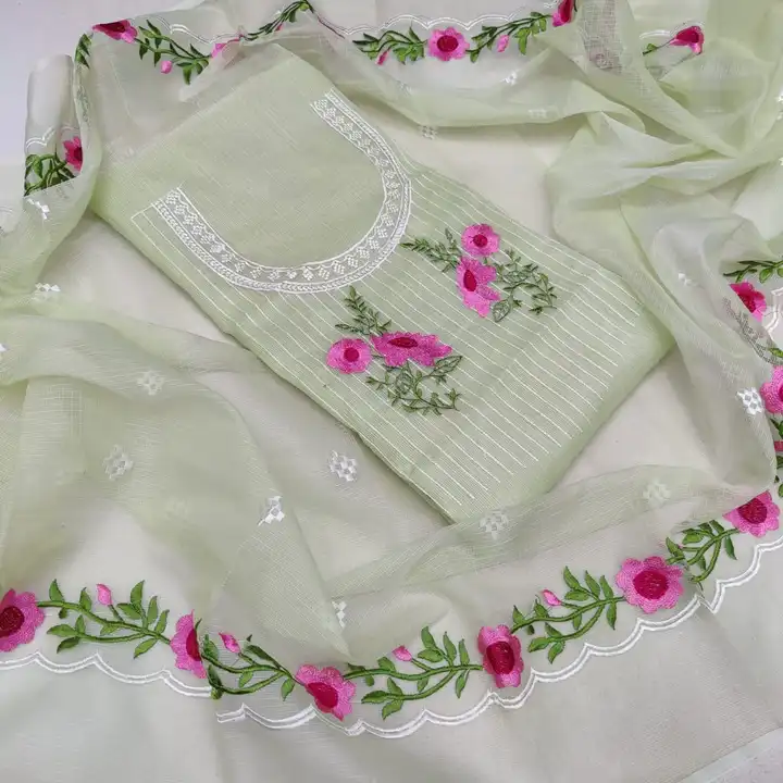 Kota doria embroidery work suit  uploaded by business on 5/12/2024