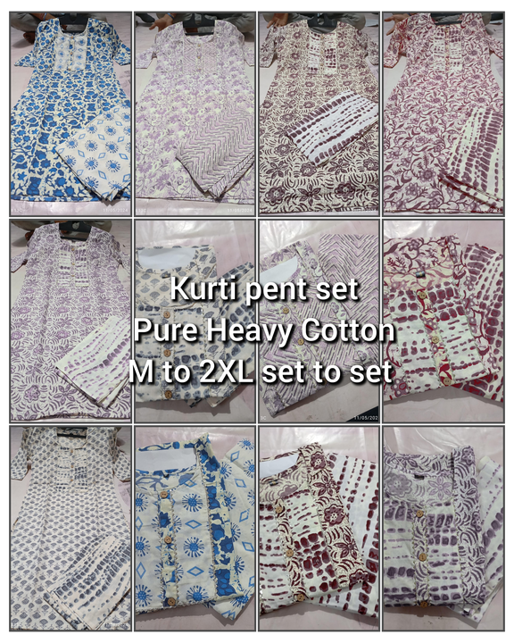 Pure cotton kurti pent set uploaded by Swastik creation on 5/12/2024