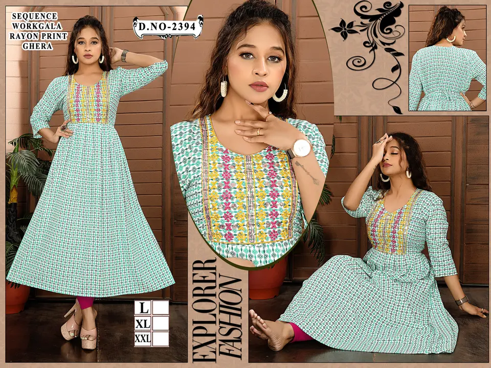 Sequence work long kurti uploaded by business on 5/13/2024