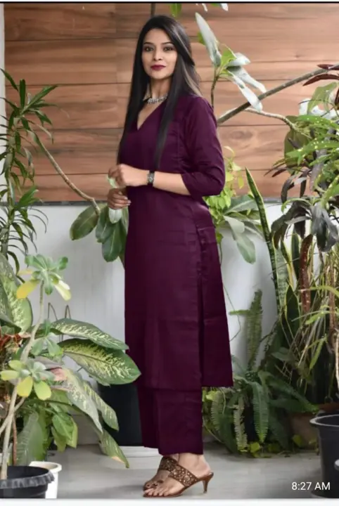 Mahroon  kurti with pant  uploaded by Divyanshi fashion on 5/13/2024
