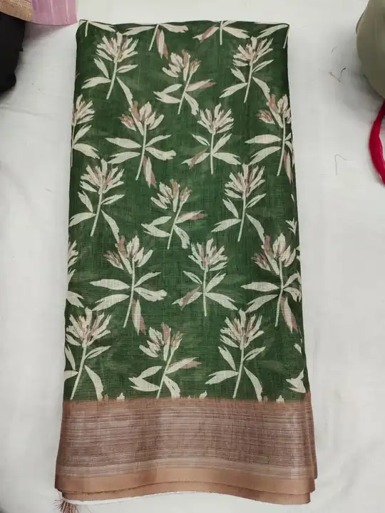 Linen sarees digital print uploaded by N K SAREES  on 5/13/2024