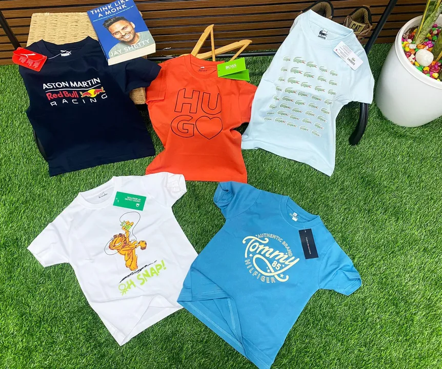 Post image ☘️ *PREMIUM QUALITY KIDS TOP* 

Brand -    🥎 *HUGO BOSS*
                 🥎 *LACOSTE*
                 🥎 *UCB*
                 🥎 *PUMA*
                 🥎 *TOMMY* 

Style -BOYS  HALF SLEEVE  T-SHIRT

Fabric - 100% cotton Single Jersey 

Gsm - 180

Color - *5*

Size -  *2/3, 4/5, 6/7, 8/9,10/11 YEARS*
 
Ratio -  *1 1 1 1 1*

Price - *₹ 135/- without gst*

Moq - 28 PCS (25+3)

 🏎️ High quality print
⚡️ *5 BRAND COMBO*⚡️
 🏎️ Master pack

🎡  *Ready for Delivery*