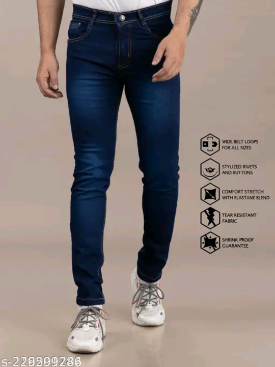 Post image Catalog Name: *Men Denim Slim Fit Stretchable Jeans*

Fabric: Denim
Pattern: Solid
Net Quantity (N): 1

Sizes: 
28 (Waist Size: 28 in, Length Size: 28 in) 
30 (Waist Size: 30 in, Length Size: 30 in) 
32 (Waist Size: 32 in, Length Size: 32 in) 
34 (Waist Size: 34 in, Length Size: 34 in) 
36 (Waist Size: 36 in, Length Size: 36 in) 
38 (Waist Size: 38 in, Length Size: 38 in) 
40 (Waist Size: 40 in, Length Size: 40 in) 
42 (Waist Size: 42 in, Length Size: 42 in) 

Dispatch: 1 Day

Price: 550
