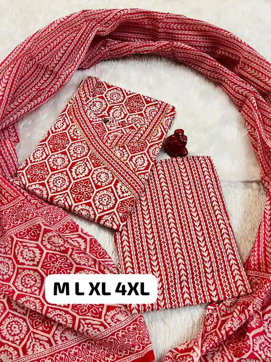 Premium Pure mul cotton printed three piece suit uploaded by Vihu fashion on 5/14/2024
