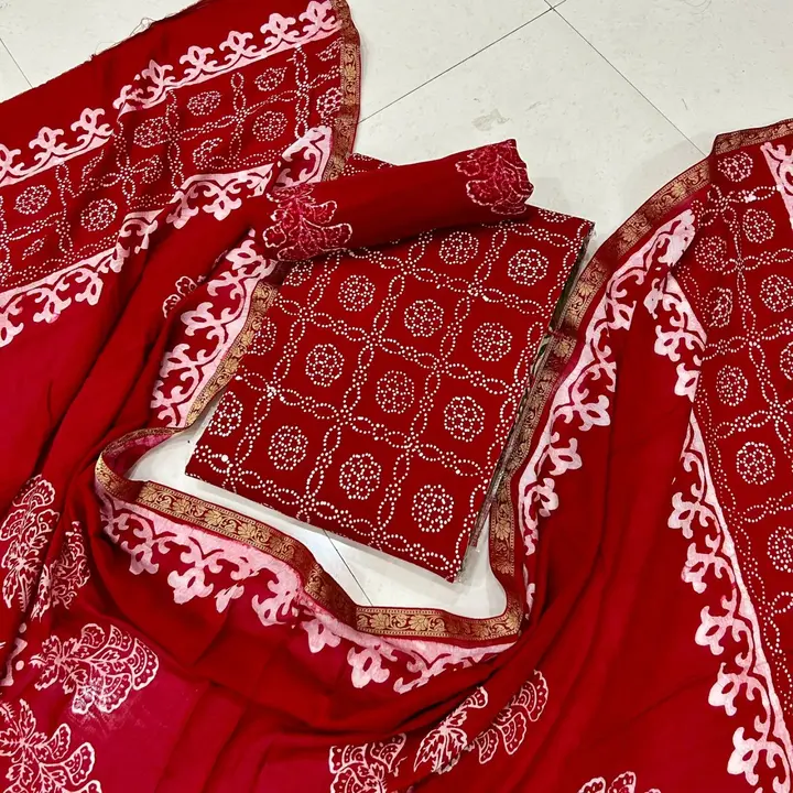 *Wax Batik Hand Block Printed Unstitched Dress Material Suits*

*Muslin Suit With Muslin Dupatta*💐
 uploaded by business on 5/14/2024