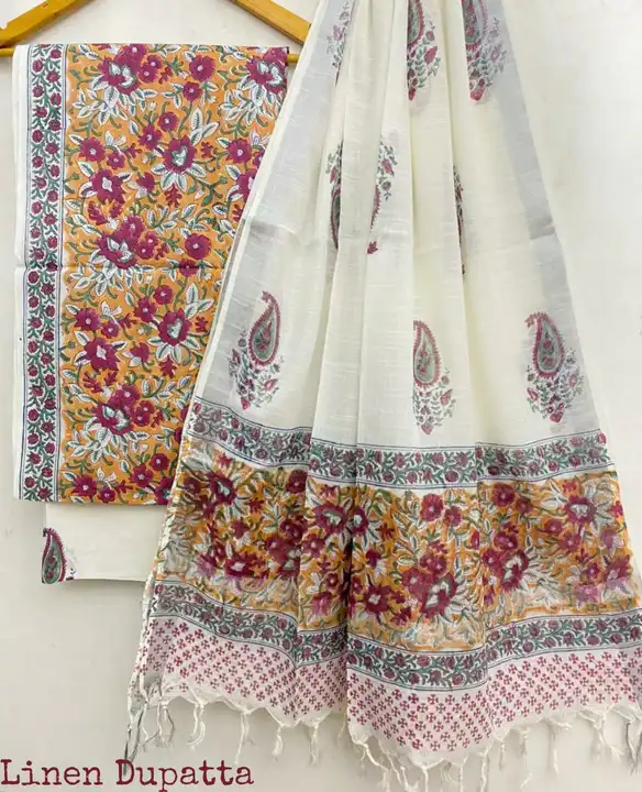 Linen dupatta suit sets  uploaded by Indiana Creations  on 5/15/2024